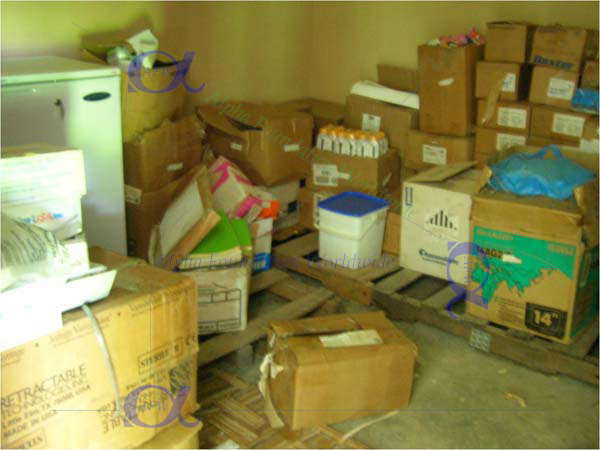 Medicine and medical supplies stored in dispensary