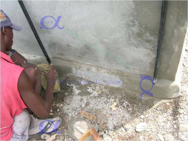 Foundation plastering and sealing